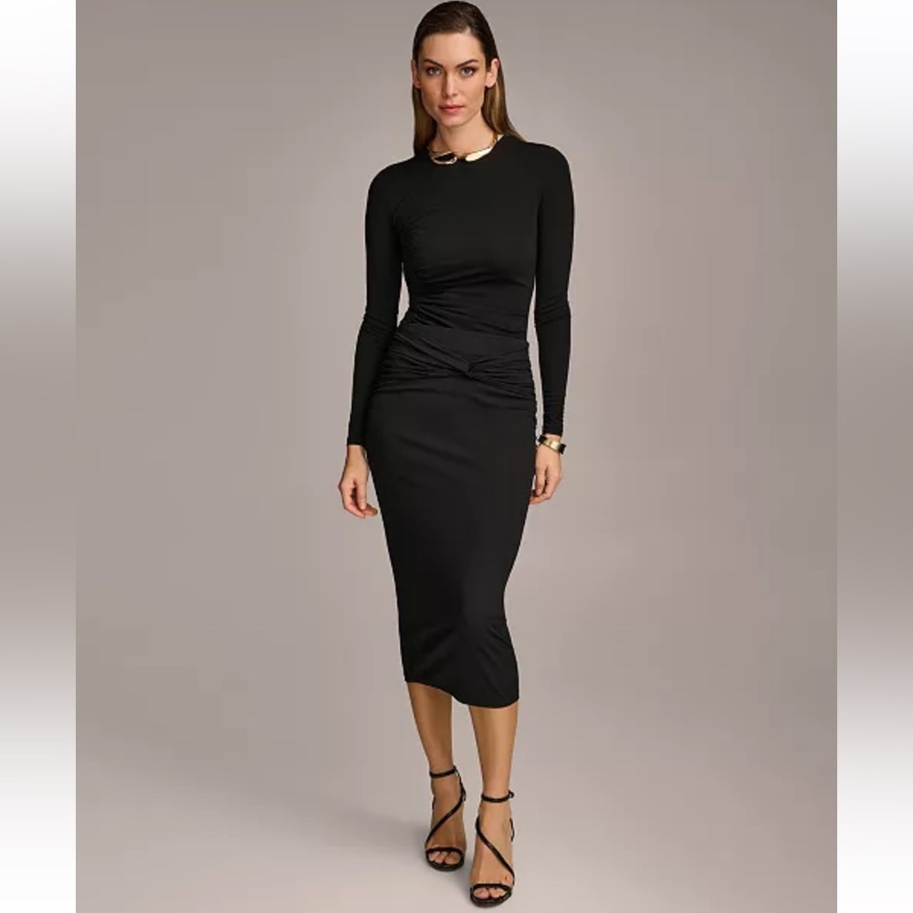 Donna Karan Women's Twist-Front Knit Pull-On Pencil Skirt